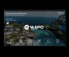 Layar sambutan Vlepo di TV kamar